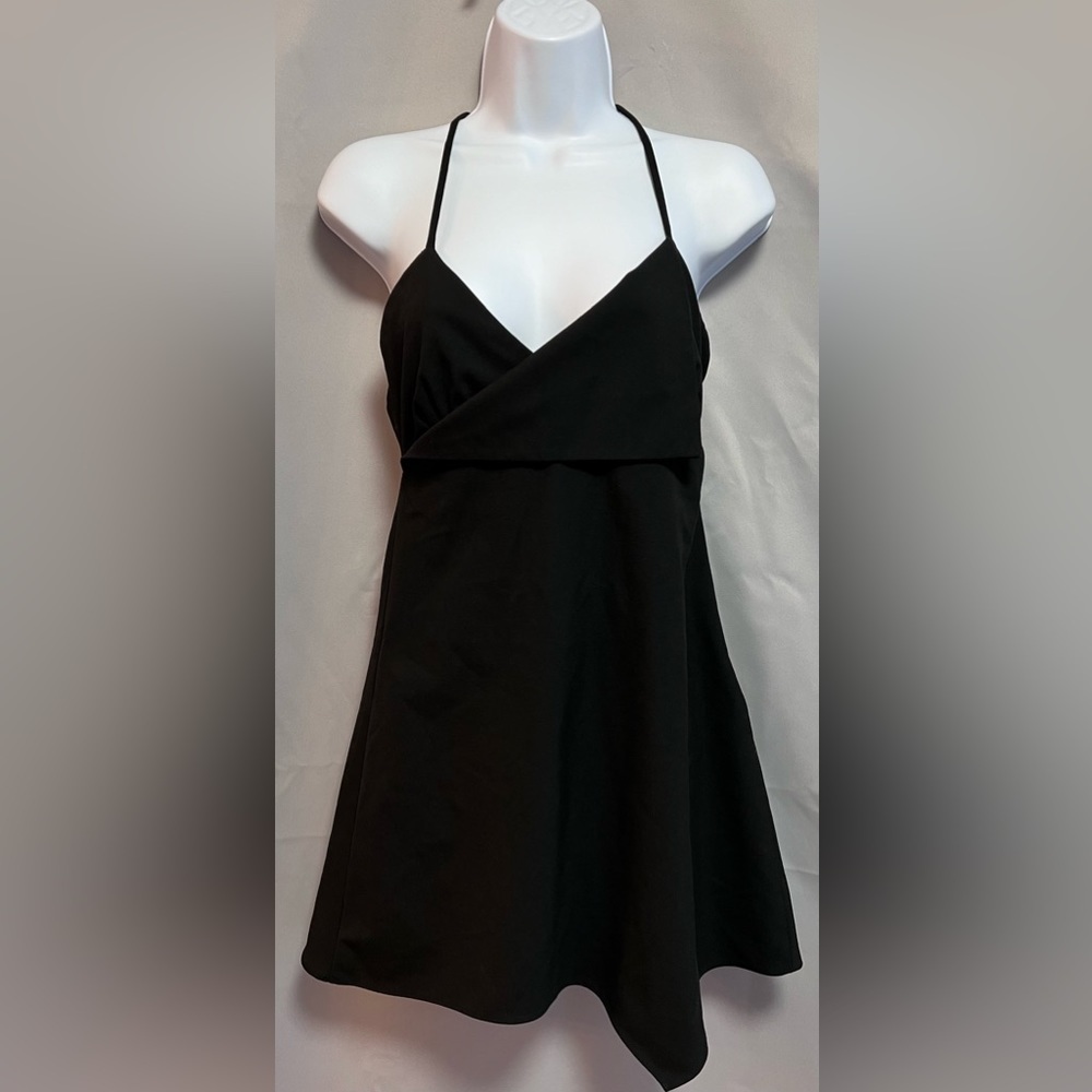 ZARA‎ Bodycon Tank Dress Medium Black Sleeveless Sexy  Mini V-Neck
